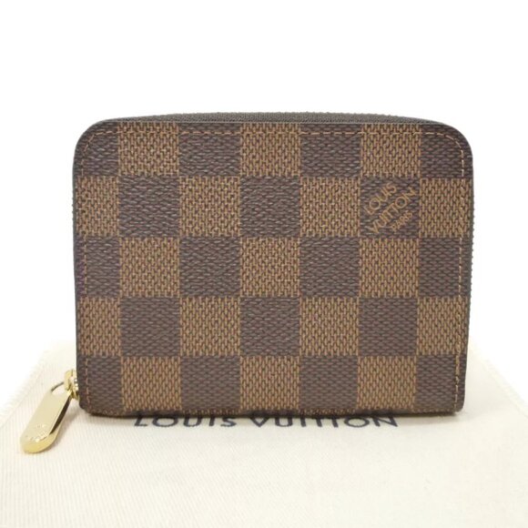 Authentic LOUIS VUITTON Zippy Coin Purse N63070 Damier Ebene - Picture 1 of 12